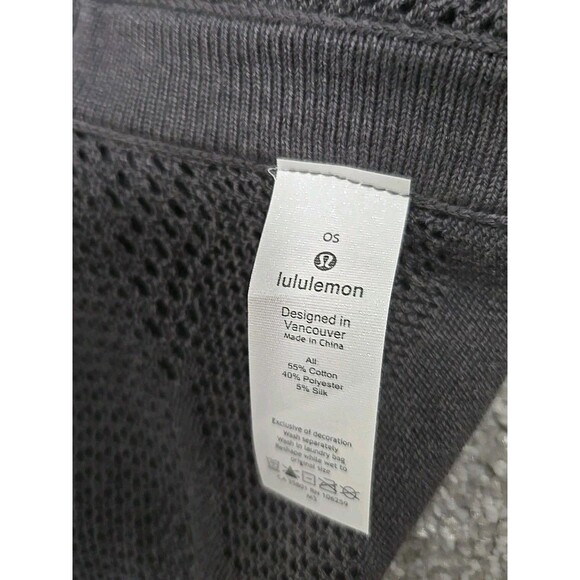 Lululemon Find Your Light Wrap Heathered Moonwalk Gray Purple Duster Women’s OS - Picture 6 of 7